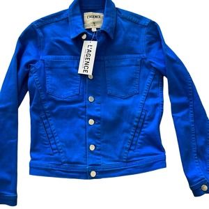 NWT $355 L’AGENCE Celine Jean Jacket cobalt blue XS
